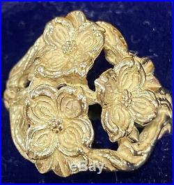 James Avery VERY Rare 14k Gold DOGW00D FLOWER Ring