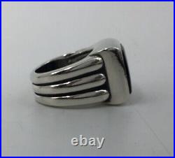 James Avery Vintage Sterling Silver & Black Onyx Square Ring Retired Size 6