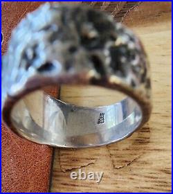 James Avery WIDE Size 11 Textured Fish Ring Sterling Silver NEAT Piece, RETIRED