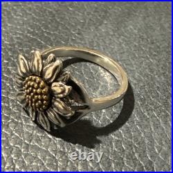 James Avery Wild Sunflower Ring Sterling Silver Size 7.5