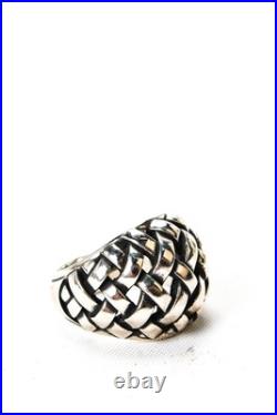 James Avery Womens Sterling Silver Domed Basket Weave Ring Size 6 12.9g James Avery Womens Sterling Silver Domed Basket Weave Ring Size 6 12.9g