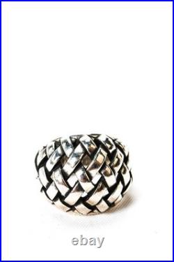 James Avery Womens Sterling Silver Domed Basket Weave Ring Size 6 12.9g James Avery Womens Sterling Silver Domed Basket Weave Ring Size 6 12.9g