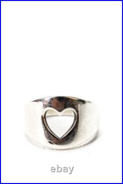 James Avery Womens Sterling Silver Heart Cutout Cigar Band Size 5.5 4g