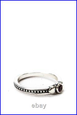 James Avery Womens Sterling Silver Lab Created Ruby Small Hearts Band Size 5.5 2