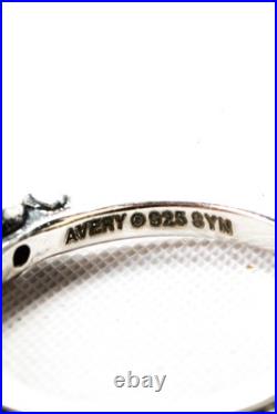 James Avery Womens Sterling Silver Lab Created Ruby Small Hearts Band Size 5.5 2