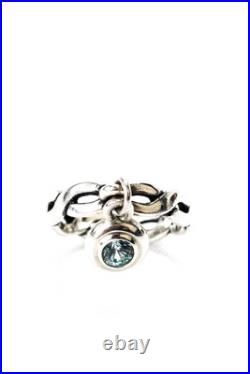 James Avery Womens Sterling Silver Topaz Dangle Ring Size 2.5 2.5g James Avery Womens Sterling Silver Topaz Dangle Ring Size 2.5 2.5g