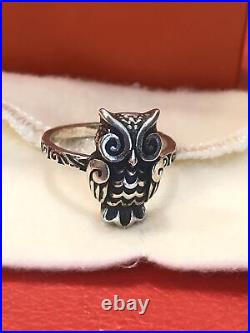 James Avery Woodland Owl Ring RARE RING RETIRED SIZE 10 WITH BOX