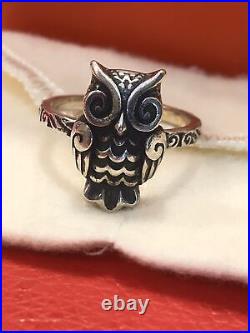 James Avery Woodland Owl Ring RARE RING RETIRED SIZE 10 WITH BOX