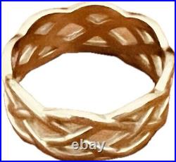 James Avery Woven Trinity 14K Yellow Gold Band Ring Size 9.5