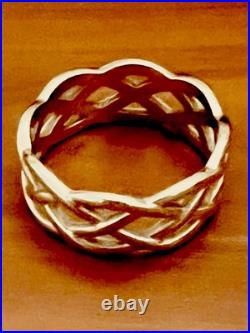 James Avery Woven Trinity 14K Yellow Gold Band Ring Size 9.5