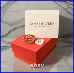 James Avery Woven Trinity 14K Yellow Gold Band Ring Size 9.5