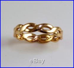 James Avery band 14K Gold Twisted wire ring, sz 8