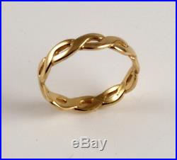 James Avery band 14K Gold Twisted wire ring, sz 8