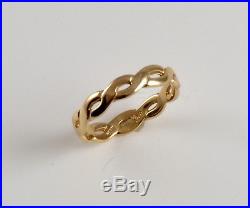 James Avery band 14K Gold Twisted wire ring, sz 8