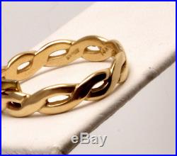 James Avery band 14K Gold Twisted wire ring, sz 8