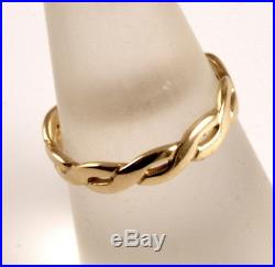 James Avery band 14K Gold Twisted wire ring, sz 8