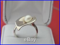 James Avery calla lily ring with pearl sterling silver size 7