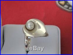 James Avery calla lily ring with pearl sterling silver size 7