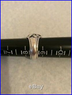James Avery large basket weave woven sterling silver ring size 8.5