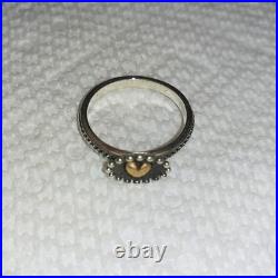 James Avery retired sterling silver and bronze radiant heart ring size 8.5