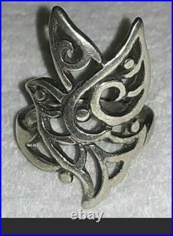 James Avery retired sterling silver filagree flying dove ring size 4.5 classic
