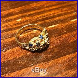 James Avery, retired, yellow gold ring with 11 sapphires, 14K gold, size 6.5