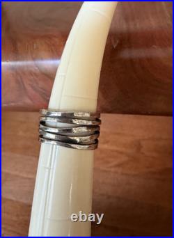 James Avery sterling silver hammered wide stacked band ring
