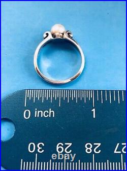 James Avery sterling silver scrolled pearl ring size 6.5 6 1/2 retired