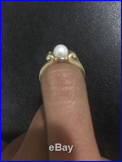 James avery 14k gold Scroll Pearl Ring