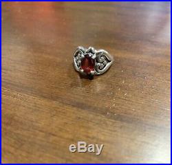 James avery Scrolled Heart garnet ring