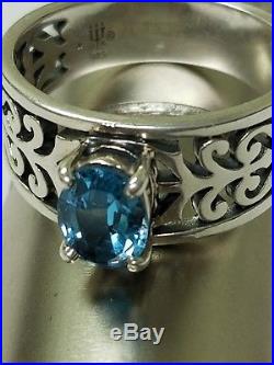 James avery blue topaz Adoree ring size 8 Beautiful Condition