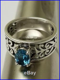 James avery blue topaz Adoree ring size 8 Beautiful Condition