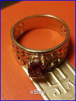 James avery open adorned 14k yellow gold and amethyst ring retired