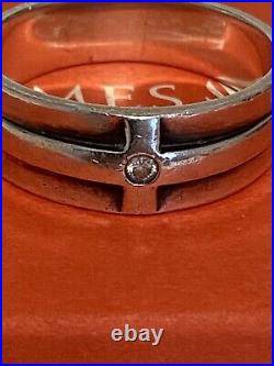 James avery retired wedding band ring diamond sterling silver mens size 15 cross