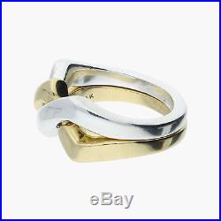 James avery / sterling silver & 14k gold puzzle / ring 7.75