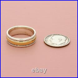 James avery sterling silver & 14k gold simplicity wedding band ring size 7