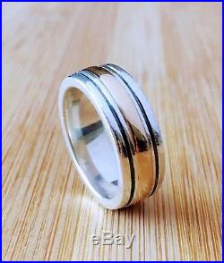 James avery sterling silver And 14k Classic Smooth Wedding Band ring size 9