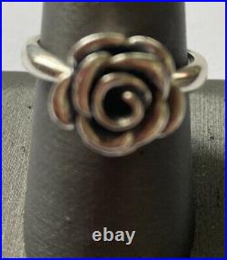 James avery sterling silver rose blosson ring size 9