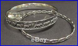Lot 3 James Avery Noah's Ark Animals Bracelets Ring Sterling Silver Jewelry