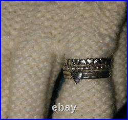 Lot 4 James Avery Stackable Rings Beaded Lots Of Love Textured Faith Size 6.5