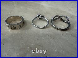 Lot Of 3 Silver Retired James Avery Rings L7