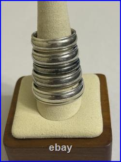 Lot Of 5 James Avery Silver Bands. 925, Sizes 8,9,11,13. Smaller Band Is 9.25