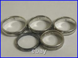 Lot Of 5 James Avery Silver Bands. 925, Sizes 8,9,11,13. Smaller Band Is 9.25