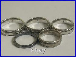 Lot Of 5 James Avery Silver Bands. 925, Sizes 8,9,11,13. Smaller Band Is 9.25