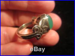 Magnificent Mint Retired James Avery Sterling Green Chrysoprase Scrolled Ring-nr