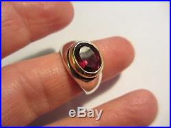 Magnificent Retired Flawless James Avery Sterling&14k Yg Garnet Ring-size 9-nr