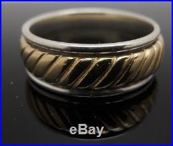 Mens JAMES AVERY Solid 14K Yellow Gold & Sterling Silver/925 Band Ring Sz9.75