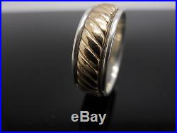 Mens JAMES AVERY Solid 14K Yellow Gold & Sterling Silver/925 Band Ring Sz9.75