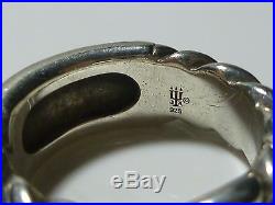 Mens James Avery Sterling Silver Cable Knot Weave Signet Initial Crest Ring Band