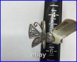 NWT RARE VTG 2000's James Avery Sterling Silver Butterfly & Tulip Ring SZ 5.5